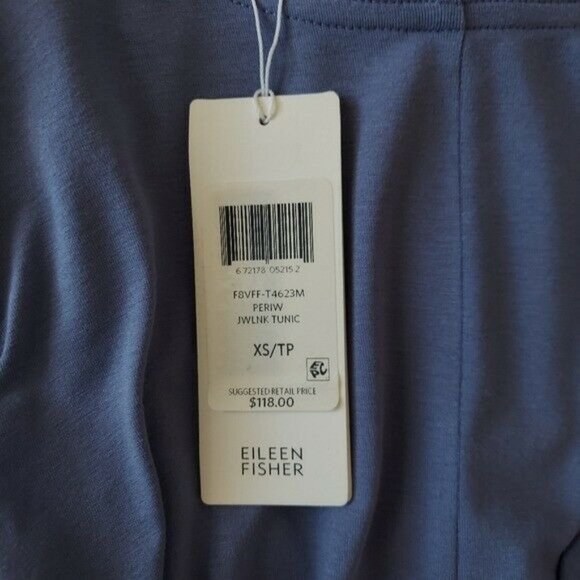 Eileen Fisher Periwinkle Jersey Tunic Top XS NWT - Picture 5 of 9
